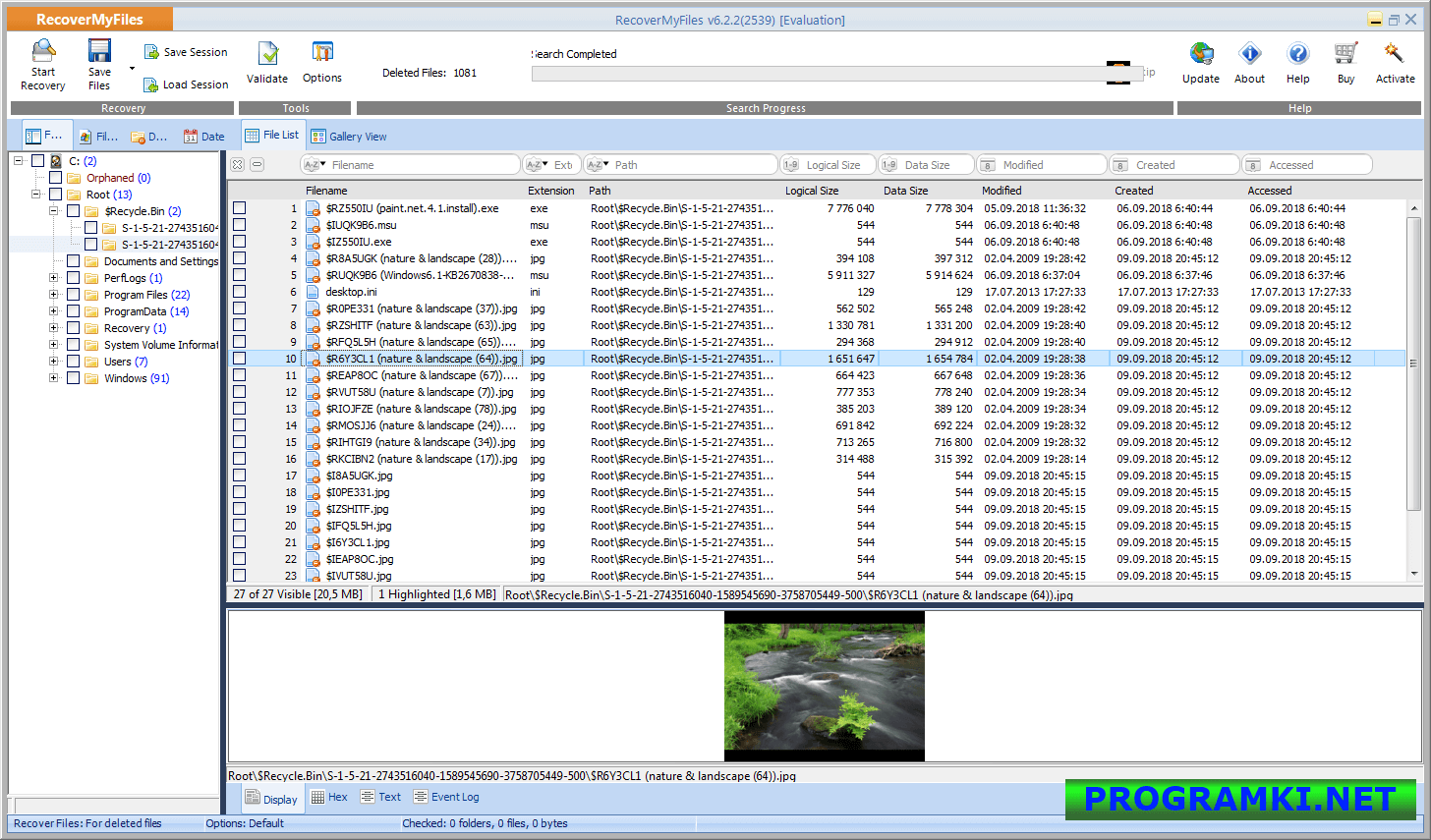 Скриншот программы Recover My Files 6.4.2.2587