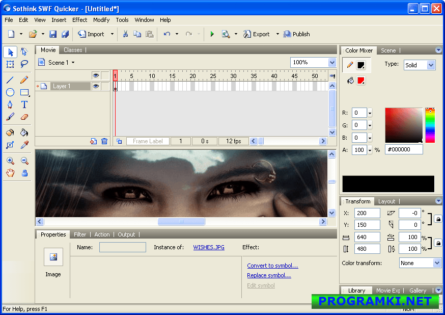 Скриншот программы Sothink SWF Quicker  5.6 build 40851